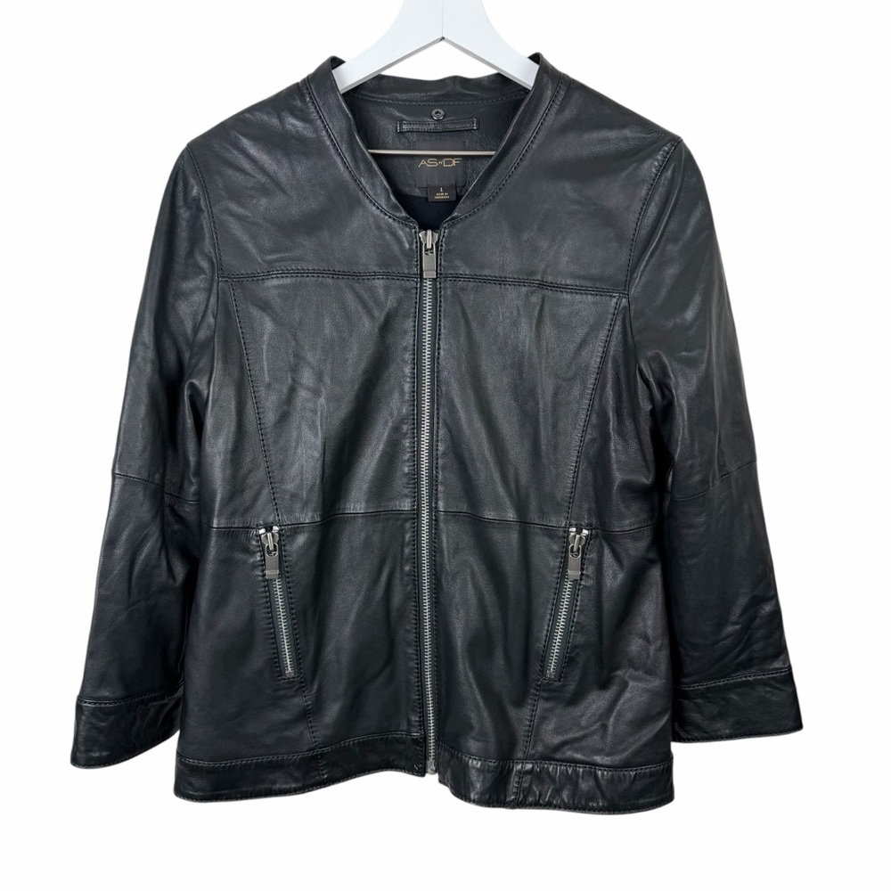 AS by DF 100% Leather Bomber Jacket - Size‎ L - Picture 6 of 11
